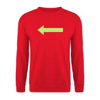 Flèche verte vers la gauche - Sweat-shirt Unisexe - rouge - Devant - Alina (178cm) & Michal (187cm)