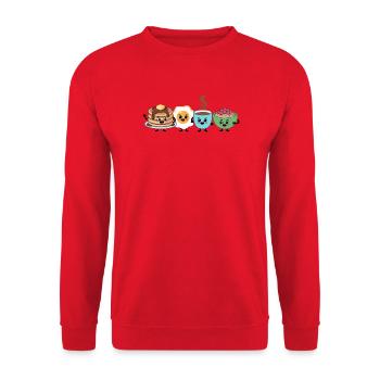 Cute Food & Beverage Breakfast Pattern - Unisex Sweatshirt - red - Front - Alina (178cm) & Michal (187cm)