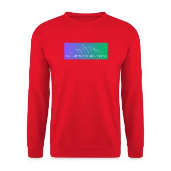 Mountain Range in Gradient - Take me to the Mountains - Unisex Sweatshirt - red - Front - Alina (178cm) & Michal (187cm)