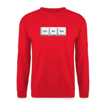 Shutdown Shortcut - Unisex Sweatshirt - red - Front - Alina (178cm) & Michal (187cm)