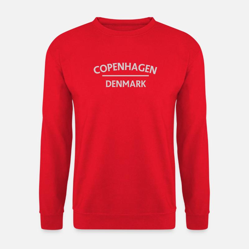 Kopenhagen – Dänemark Textdesign - Unisex Pullover - Rot