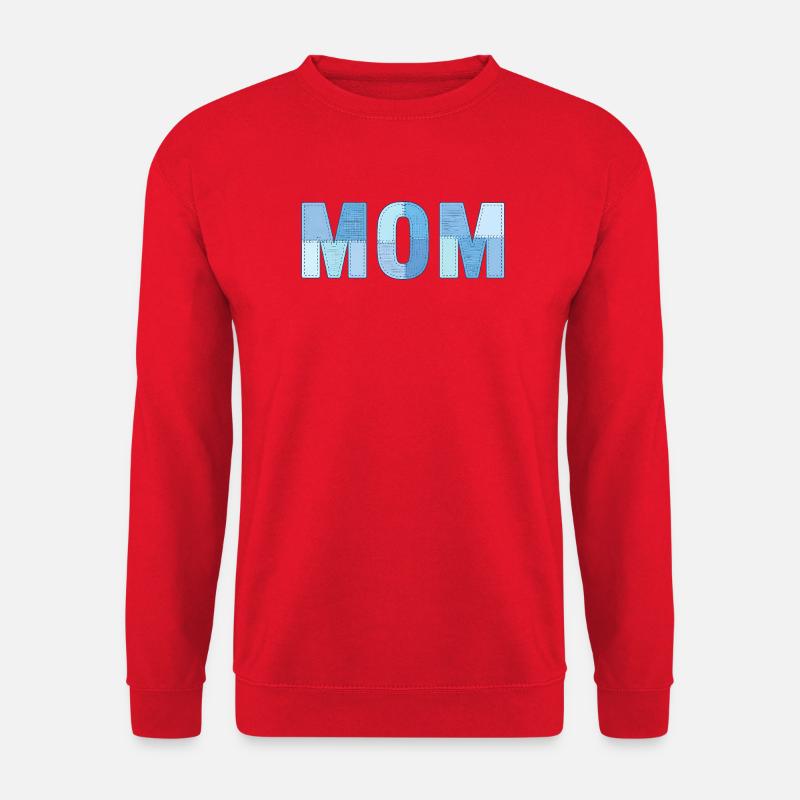 MOM Patchwork Denim Style - Unisex Sweatshirt - red