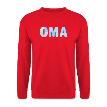 Patchwork Geschenkidee für Oma Muttertag - Unisex Pullover - Rot - Vorne - Alina (178cm) & Michal (187cm)