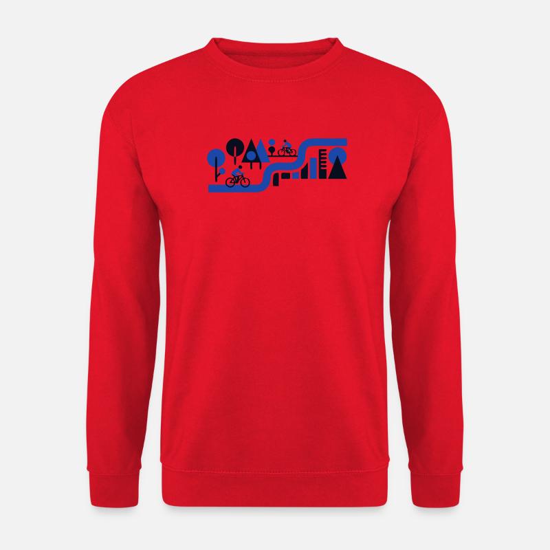 Fahrrad Tour Route Navigation - Unisex Pullover - Rot