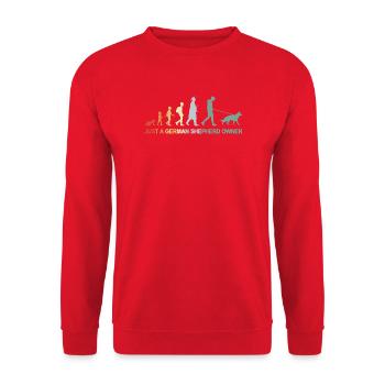 Evolution German Shepherd Owner - Unisex Sweatshirt - red - Front - Alina (178cm) & Michal (187cm)