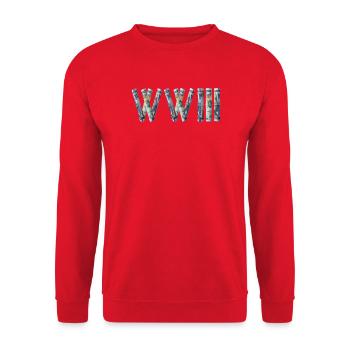 Rouleaux d’argent de la Troisième Guerre mondiale - Sweat-shirt Unisexe - rouge - Devant - Alina (178cm) & Michal (187cm)