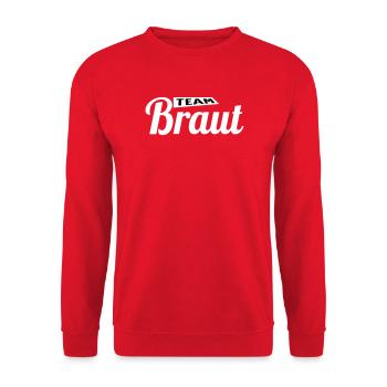 Die Braut!  - Unisex Pullover - Rot - Vorne - Alina (178cm) & Michal (187cm)