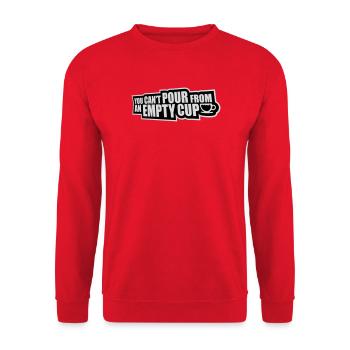 On ne peut pas verser dans un gobelet vide Soins personnels - Sweat-shirt Unisexe - rouge - Devant - Alina (178cm) & Michal (187cm)