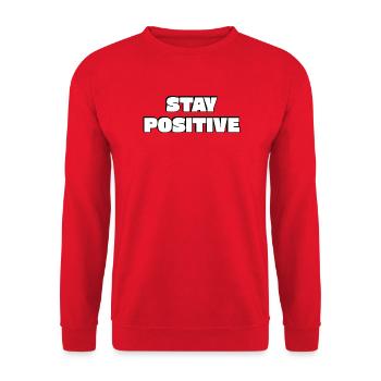 Restez positifs Typographie en gras - Sweat-shirt Unisexe - rouge - Devant - Alina (178cm) & Michal (187cm)