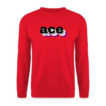3D-asexuell - Unisex Pullover - Rot - Vorne - Alina (178cm) & Michal (187cm)