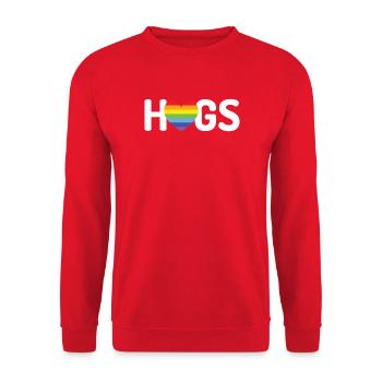 LGBT-Umarmungen - Unisex Pullover - Rot - Vorne - Alina (178cm) & Michal (187cm)