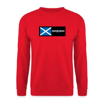 Ville d’Édimbourg avec drapeau écossais - Sweat-shirt Unisexe - rouge - Devant - Alina (178cm) & Michal (187cm)