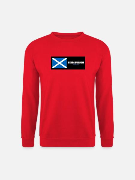 Edinburgh City mit schottischer Flagge - Unisex Pullover - Rot