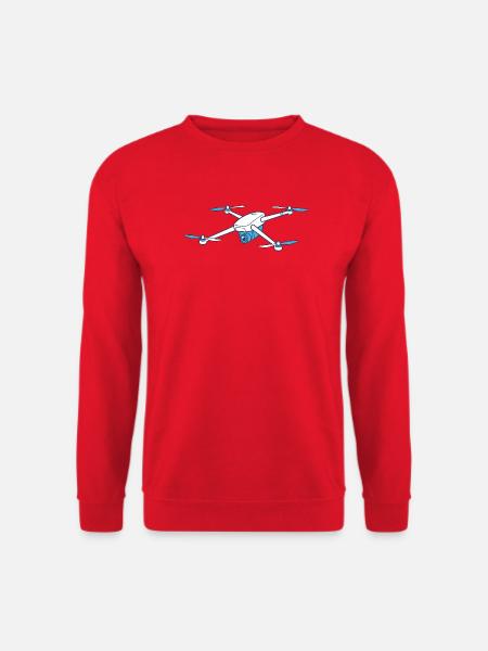 Funny Drone Pilot Cartoon Hobby Pilot - Unisex Sweatshirt - red