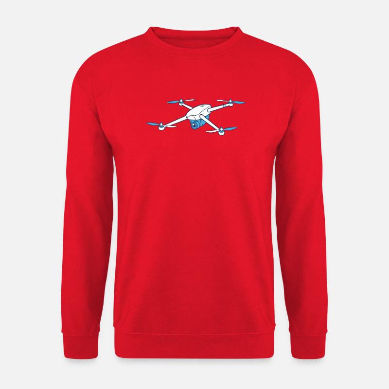 Lustiger Drohnenpilot Cartoon Hobbypilot - Unisex Pullover - Rot