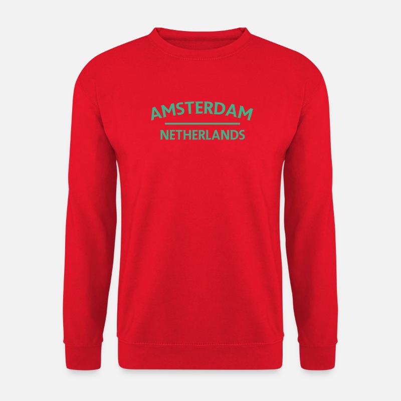 Amsterdam – Niederländisches Textdesign - Unisex Pullover - Rot