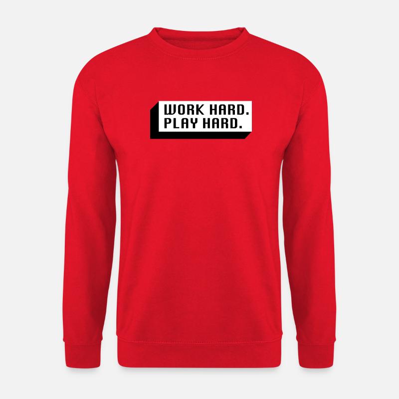 Work Hard. Play Hard. (Black) - Unisex Sweatshirt - red