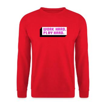 Work Hard. Play Hard. (Pink) - Unisex Sweatshirt - red - Front - Alina (178cm) & Michal (187cm)
