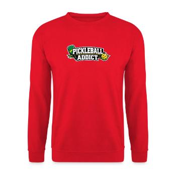 Pickleball Addict Logo - Unisex Sweatshirt - red - Front - Alina (178cm) & Michal (187cm)
