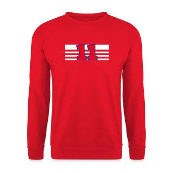 Numéro 11 France - Sweat-shirt Unisexe - rouge - Devant - Alina (178cm) & Michal (187cm)