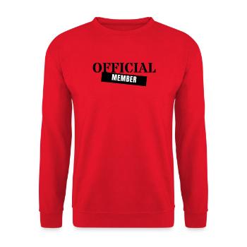 Official Member - Crew Team Club Mitglied Event - Unisex Pullover - Rot - Vorne - Alina (178cm) & Michal (187cm)