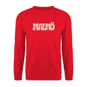 Malmö Retro Groovy Beige - Unisex Pullover - Rot - Vorne - Alina (178cm) & Michal (187cm)