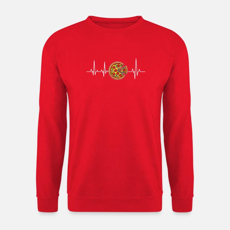 Pizza Puls Herzschlag - Unisex Pullover - Rot