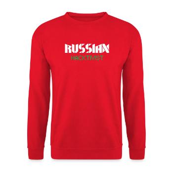 Russian Hacktivist Cyber Security Design - Unisex Pullover - Rot - Vorne - Alina (178cm) & Michal (187cm)