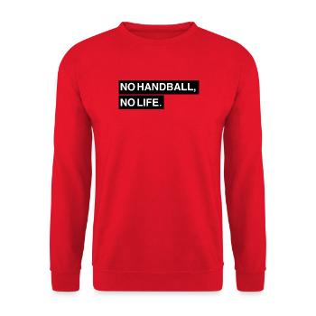 No Handball, no Life - Unisex Pullover - Rot - Vorne - Alina (178cm) & Michal (187cm)