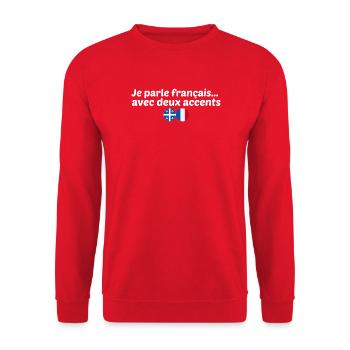je parle français avec deux accents - Sweat-shirt Unisexe - rouge - Devant - Alina (178cm) & Michal (187cm)