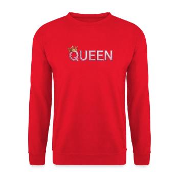 Pink Crown Queen Typografie - Unisex Pullover - Rot - Vorne - Alina (178cm) & Michal (187cm)