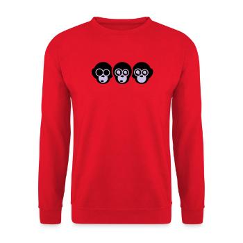 die drei affen - Unisex Pullover - Rot - Vorne - Alina (178cm) & Michal (187cm)