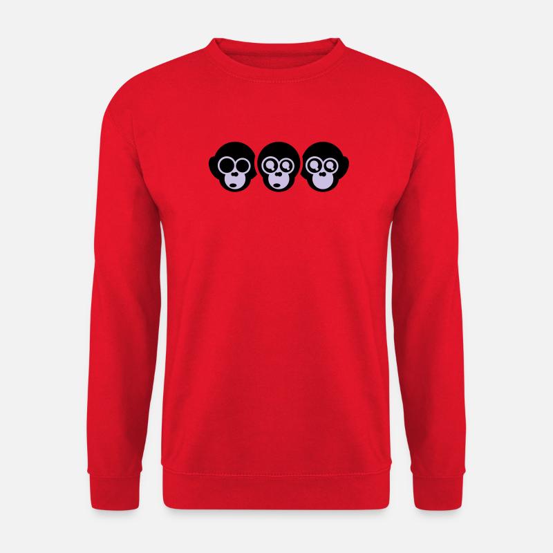 the three monkeys - Unisex Sweatshirt - red