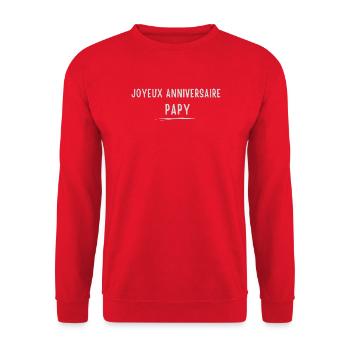 Anniversaire Papy Charme Vintage - Sweat-shirt Unisexe - rouge - Devant - Alina (178cm) & Michal (187cm)