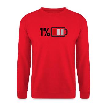 Low battery - Unisex Sweatshirt - red - Front - Alina (178cm) & Michal (187cm)