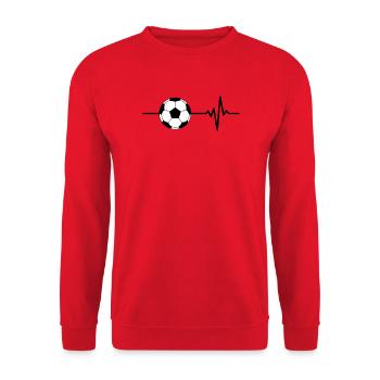 Football is my life, heartbeat, Bundesliga - Unisex Sweatshirt - red - Front - Alina (178cm) & Michal (187cm)