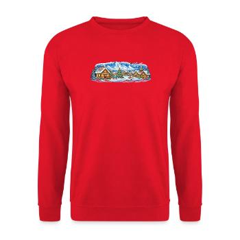 Winter village in Christmas splendour - Unisex Sweatshirt - red - Front - Alina (178cm) & Michal (187cm)