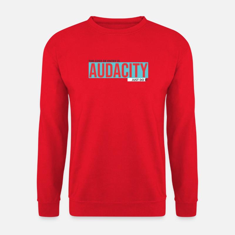 Audacity: Kräftiges Rot auf Türkis - Unisex Pullover - Rot