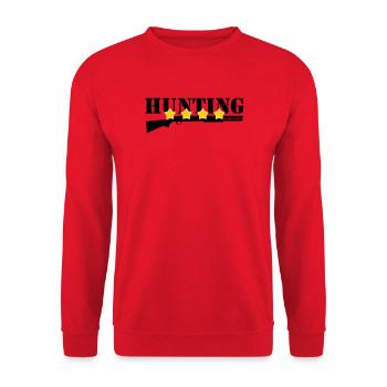 Jagd – Jäger - Unisex Pullover - Rot - Vorne - Alina (178cm) & Michal (187cm)