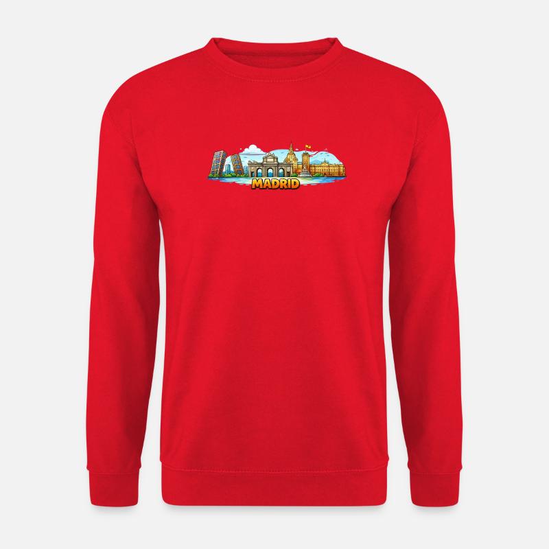 Città Skyline di Madrid - Felpa unisex - rosso