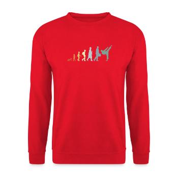 Rétro Karateka Evolution - Sweat-shirt Unisexe - rouge - Devant - Alina (178cm) & Michal (187cm)