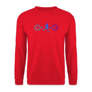 Geschenkidee für einen Running mit Running - Unisex Pullover - Rot - Vorne - Alina (178cm) & Michal (187cm)