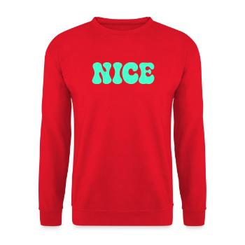 SCHÖNE türkisfarbene Pop-Blasen - Unisex Pullover - Rot - Vorne - Alina (178cm) & Michal (187cm)