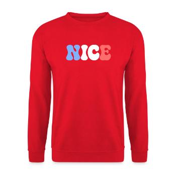 SCHÖNE Pastellblau, weiße, rote Blasen - Unisex Pullover - Rot - Vorne - Alina (178cm) & Michal (187cm)