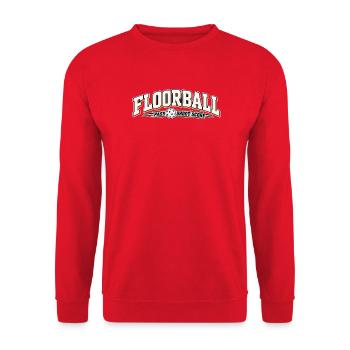 Floorball Pass Schuss Score - Unisex Pullover - Rot - Vorne - Alina (178cm) & Michal (187cm)