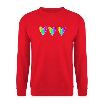 MOM. MOTHER's DAY. HAPPY MOTHER'S DAY. HEART - Unisex Sweatshirt - red - Front - Alina (178cm) & Michal (187cm)