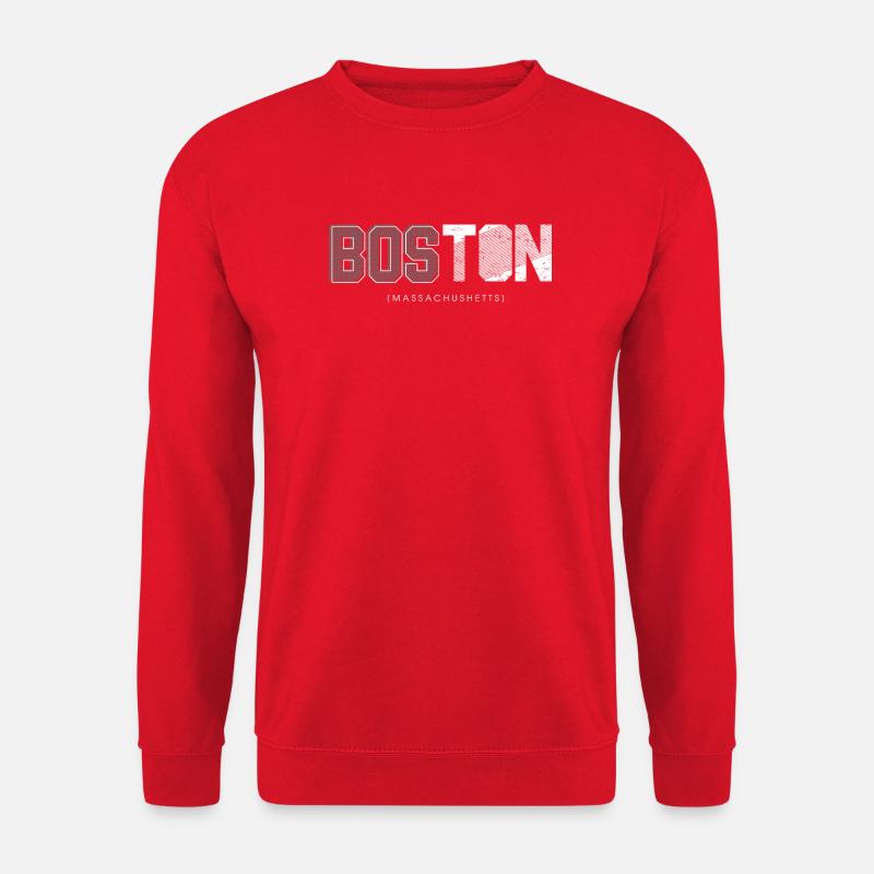 Boston Skyline Silhouette-Design - Unisex Pullover - Rot