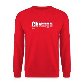 Dynamisches Sportdesign mit moderner Schärfe - Unisex Pullover - Rot - Vorne - Alina (178cm) & Michal (187cm)