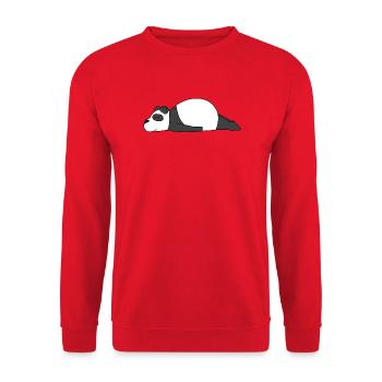 Lazy Panda DIY Kostüm – Süßer schlafender Panda Outfi - Unisex Pullover - Rot - Vorne - Alina (178cm) & Michal (187cm)