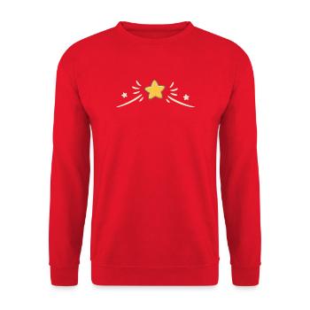 Funkelnder Stern und Funken - Unisex Pullover - Rot - Vorne - Alina (178cm) & Michal (187cm)
